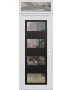 Diamond C2 36" x 96" white/white clear Glass Panel black LHI with Transom clear Glass
