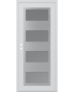 Diamond C2 36" x 80" white/white frosted Glass Panel stainless steel RHI