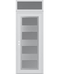 Diamond C2 36" x 96" white/white frosted Glass Panel stainless steel RHI with Transom frosted Glass