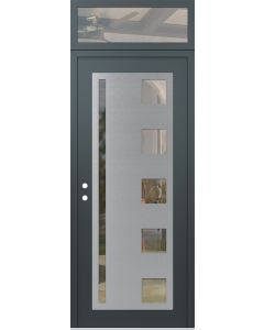 Diamond C3 36" x 96" anthracite/anthracite clear Glass Panel stainless steel RHI with Transom clear Glass