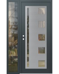Diamond C3 50" x 80" anthracite/anthracite clear Glass Panel stainless steel RHI with Sidelite clear Glass