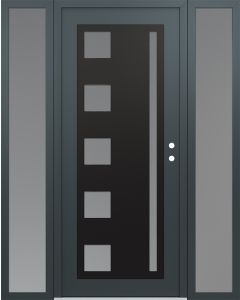 Diamond C3 68" x 80" anthracite/anthracite frosted Glass Panel black LHI with 2 Sidelites frosted Glass