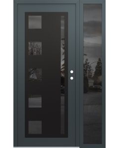 Diamond C3 52" x 80" anthracite/anthracite mirrored Glass Panel black LHI with Sidelite mirrored Glass