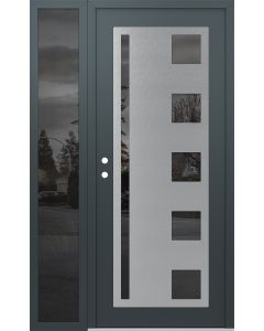 Diamond C3 48" x 80" anthracite/anthracite mirrored Glass Panel stainless steel RHI with Sidelite mirrored Glass