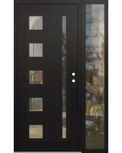Diamond C3 48" x 80" black/black clear Glass Panel black LHI with Sidelite clear Glass