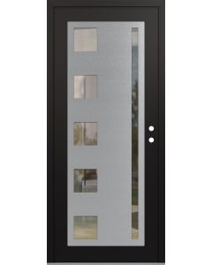 Diamond C3 36" x 80" black/black clear Glass Panel stainless steel LHI