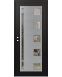 Diamond C3 36" x 80" black/black clear Glass Panel stainless steel RHI