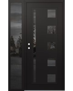 Diamond C3 50" x 80" black/black mirrored Glass Panel black RHI with Sidelite mirrored Glass