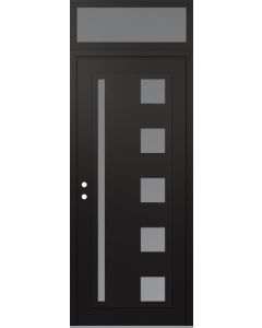 Diamond C3 36" x 96" black/white frosted Glass Panel black RHI with Transom frosted Glass