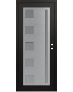 Diamond C3 36" x 80" black/white frosted Glass Panel stainless steel LHI
