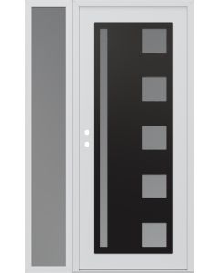 Diamond C3 52" x 80" white/white frosted Glass Panel black RHI with Sidelite frosted Glass