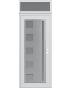 Diamond C3 36" x 96" white/white frosted Glass Panel stainless steel LHI with Transom frosted Glass