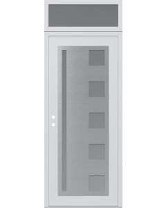 Diamond C3 36" x 96" white/white frosted Glass Panel stainless steel RHI with Transom frosted Glass