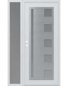Diamond C3 52" x 80" white/white frosted Glass Panel stainless steel RHI with Sidelite frosted Glass