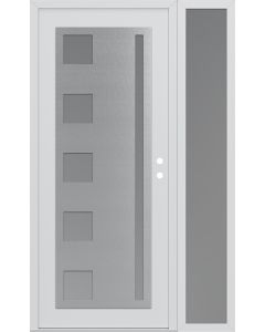 Diamond C3 52" x 80" white/white frosted Glass Panel stainless steel LHI with Sidelite frosted Glass