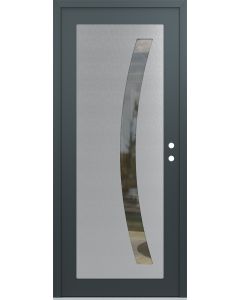 Diamond C4 36" x 80" anthracite/anthracite clear Glass Panel stainless steel LHI