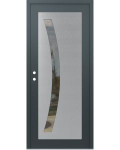 Diamond C4 36" x 80" anthracite/anthracite clear Glass Panel stainless steel RHI