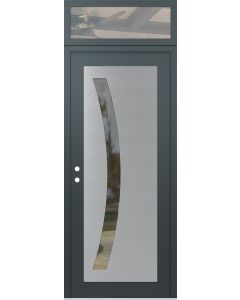 Diamond C4 36" x 96" anthracite/anthracite clear Glass Panel stainless steel RHI with Transom clear Glass