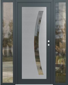 Diamond C4 60" x 80" anthracite/anthracite clear Glass Panel stainless steel LHI with 2 Sidelites clear Glass