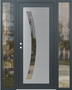 Diamond C4 60" x 80" anthracite/anthracite clear Glass Panel stainless steel RHI with 2 Sidelites clear Glass