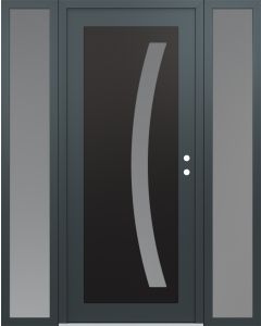 Diamond C4 68" x 80" anthracite/anthracite frosted Glass Panel black LHI with 2 Sidelites frosted Glass