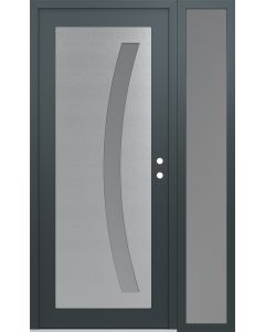 Diamond C4 50" x 80" anthracite/anthracite frosted Glass Panel stainless steel LHI with Sidelite frosted Glass