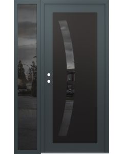 Diamond C4 52" x 80" anthracite/anthracite mirrored Glass Panel black RHI with Sidelite mirrored Glass