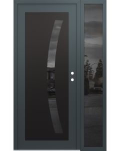 Diamond C4 52" x 80" anthracite/anthracite mirrored Glass Panel black LHI with Sidelite mirrored Glass
