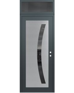 Diamond C4 36" x 96" anthracite/anthracite mirrored Glass Panel stainless steel LHI with Transom mirrored Glass