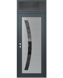 Diamond C4 36" x 96" anthracite/anthracite mirrored Glass Panel stainless steel RHI with Transom mirrored Glass