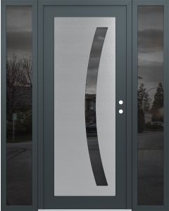 Diamond C4 60" x 80" anthracite/anthracite mirrored Glass Panel stainless steel LHI with 2 Sidelites mirrored Glass