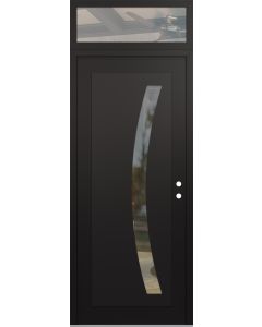 Diamond C4 36" x 96" black/black clear Glass Panel black LHI with Transom clear Glass