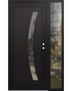 Diamond C4 48" x 80" black/black clear Glass Panel black LHI with Sidelite clear Glass
