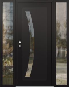 Diamond C4 60" x 80" black/black clear Glass Panel black RHI with 2 Sidelites clear Glass