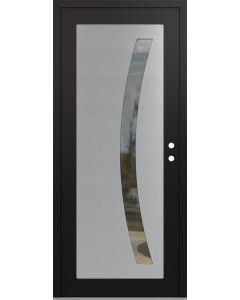Diamond C4 36" x 80" black/black clear Glass Panel stainless steel LHI