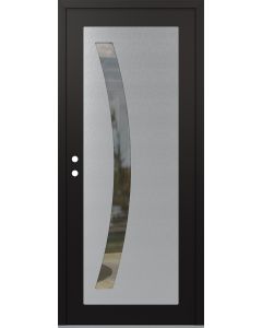 Diamond C4 36" x 80" black/black clear Glass Panel stainless steel RHI