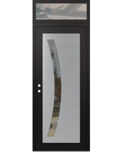 Diamond C4 36" x 96" black/black clear Glass Panel stainless steel RHI with Transom clear Glass