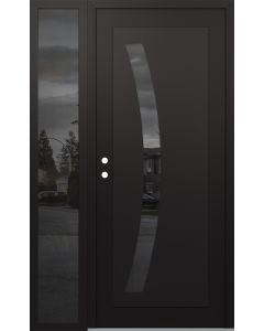 Diamond C4 50" x 80" black/black mirrored Glass Panel black RHI with Sidelite mirrored Glass