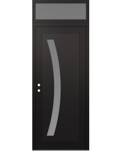 Diamond C4 36" x 96" black/white frosted Glass Panel black RHI with Transom frosted Glass