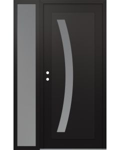 Diamond C4 50" x 80" black/white frosted Glass Panel black RHI with Sidelite frosted Glass