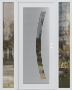 Diamond C4 68" x 80" white/white clear Glass Panel stainless steel LHI with 2 Sidelites clear Glass