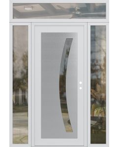 Diamond C4 68" x 96" white/white clear Glass Panel stainless steel LHI with 2 Sidelites and Transom clear Glass