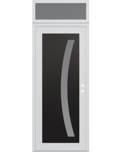 Diamond C4 36" x 96" white/white frosted Glass Panel black LHI with Transom frosted Glass