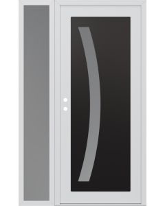Diamond C4 52" x 80" white/white frosted Glass Panel black RHI with Sidelite frosted Glass