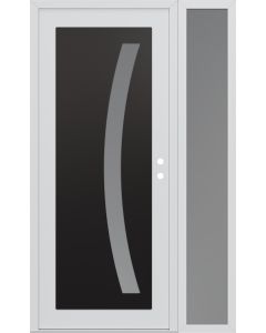 Diamond C4 52" x 80" white/white frosted Glass Panel black LHI with Sidelite frosted Glass