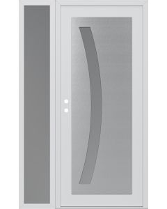 Diamond C4 50" x 80" white/white frosted Glass Panel stainless steel RHI with Sidelite frosted Glass