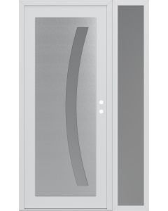 Diamond C4 50" x 80" white/white frosted Glass Panel stainless steel LHI with Sidelite frosted Glass