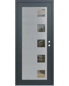 Diamond C5 36" x 80" anthracite/anthracite clear Glass Panel stainless steel LHI