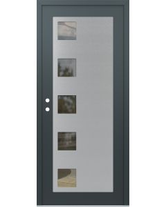 Diamond C5 36" x 80" anthracite/anthracite clear Glass Panel stainless steel RHI