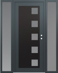 Diamond C5 64" x 80" anthracite/anthracite frosted Glass Panel black LHI with 2 Sidelites frosted Glass